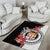 Personalised Fiji Day Area Rug Fijian Tapa Pattern Mix Tagimoucia - Black Version