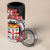 Personalised Fiji Day 4 in 1 Can Cooler Tumbler Fijian Tapa Pattern Mix Tagimoucia - Black Version