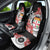 Personalised Fiji Day Car Seat Cover Fijian Tapa Pattern Mix Tagimoucia - Black Version