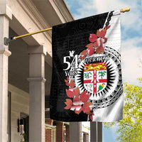 Personalised Fiji Day Garden Flag Fijian Tapa Pattern Mix Tagimoucia - Black Version LT14 House Flag Black - Polynesian Pride