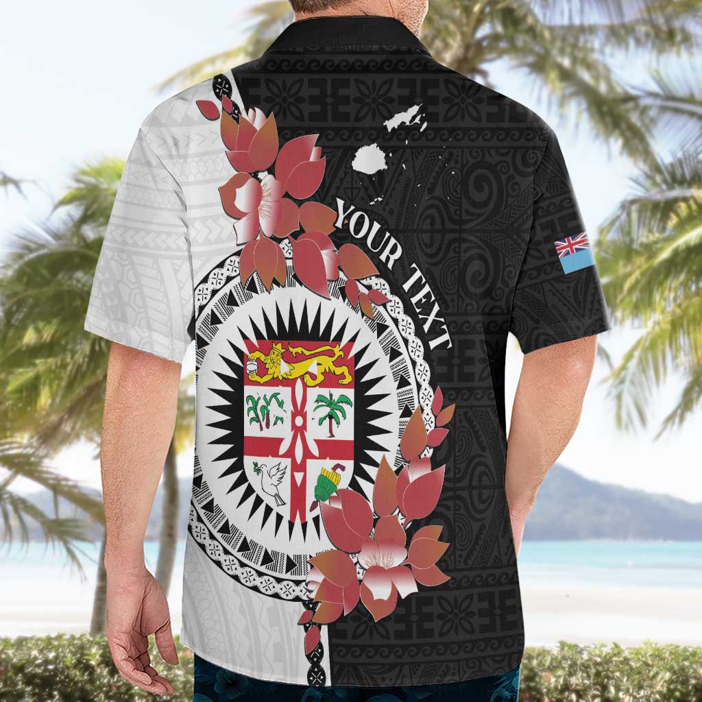 Personalised Fiji Day Hawaiian Shirt Fijian Tapa Pattern Mix Tagimoucia - Black Version LT14 - Polynesian Pride