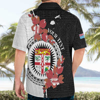 Personalised Fiji Day Hawaiian Shirt Fijian Tapa Pattern Mix Tagimoucia - Black Version LT14 - Polynesian Pride