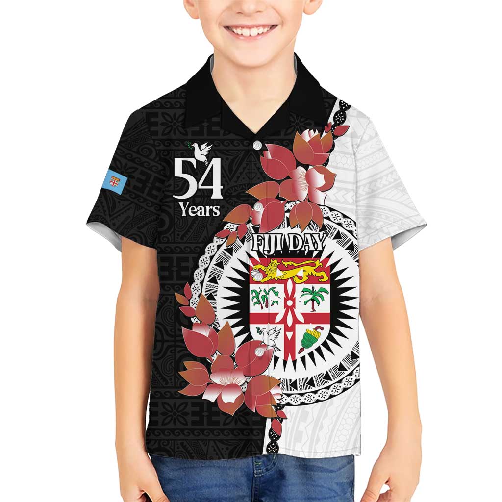 Personalised Fiji Day Hawaiian Shirt Fijian Tapa Pattern Mix Tagimoucia - Black Version LT14 - Polynesian Pride