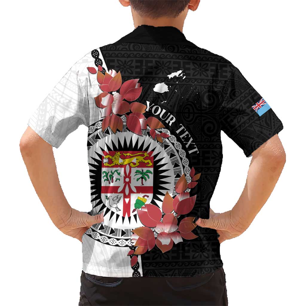 Personalised Fiji Day Hawaiian Shirt Fijian Tapa Pattern Mix Tagimoucia - Black Version LT14 - Polynesian Pride