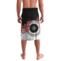 Personalised Fiji Day Lavalava Fijian Tapa Pattern Mix Tagimoucia - Black Version LT14 - Polynesian Pride