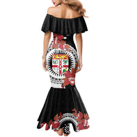 Personalised Fiji Day Mermaid Dress Fijian Tapa Pattern Mix Tagimoucia - Black Version LT14 - Polynesian Pride