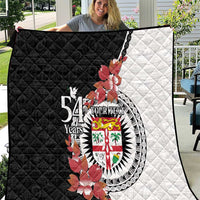 Personalised Fiji Day Quilt Fijian Tapa Pattern Mix Tagimoucia - Black Version LT14 Black - Polynesian Pride