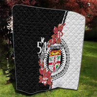 Personalised Fiji Day Quilt Fijian Tapa Pattern Mix Tagimoucia - Black Version LT14 - Polynesian Pride