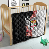 Personalised Fiji Day Quilt Fijian Tapa Pattern Mix Tagimoucia - Black Version LT14 - Polynesian Pride