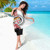 Personalised Fiji Day Sarong Fijian Tapa Pattern Mix Tagimoucia - Black Version LT14 - Polynesian Pride