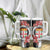 Personalised Fiji Day Tumbler With Handle Fijian Tapa Pattern Mix Tagimoucia - Black Version