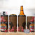 Personalised Fiji Day 4 in 1 Can Cooler Tumbler Fijian Tapa Pattern Mix Tagimoucia - Brown Version