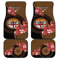 Personalised Fiji Day Car Mats Fijian Tapa Pattern Mix Tagimoucia - Brown Version LT14 - Polynesian Pride