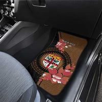 Personalised Fiji Day Car Mats Fijian Tapa Pattern Mix Tagimoucia - Brown Version LT14 - Polynesian Pride