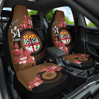Personalised Fiji Day Car Seat Cover Fijian Tapa Pattern Mix Tagimoucia - Brown Version LT14 One Size Brown - Polynesian Pride
