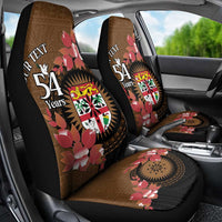 Personalised Fiji Day Car Seat Cover Fijian Tapa Pattern Mix Tagimoucia - Brown Version LT14 - Polynesian Pride