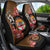 Personalised Fiji Day Car Seat Cover Fijian Tapa Pattern Mix Tagimoucia - Brown Version