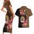 Personalised Fiji Day Couples Matching Short Sleeve Bodycon Dress and Hawaiian Shirt Fijian Tapa Pattern Mix Tagimoucia - Brown Version