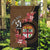 Personalised Fiji Day Garden Flag Fijian Tapa Pattern Mix Tagimoucia - Brown Version