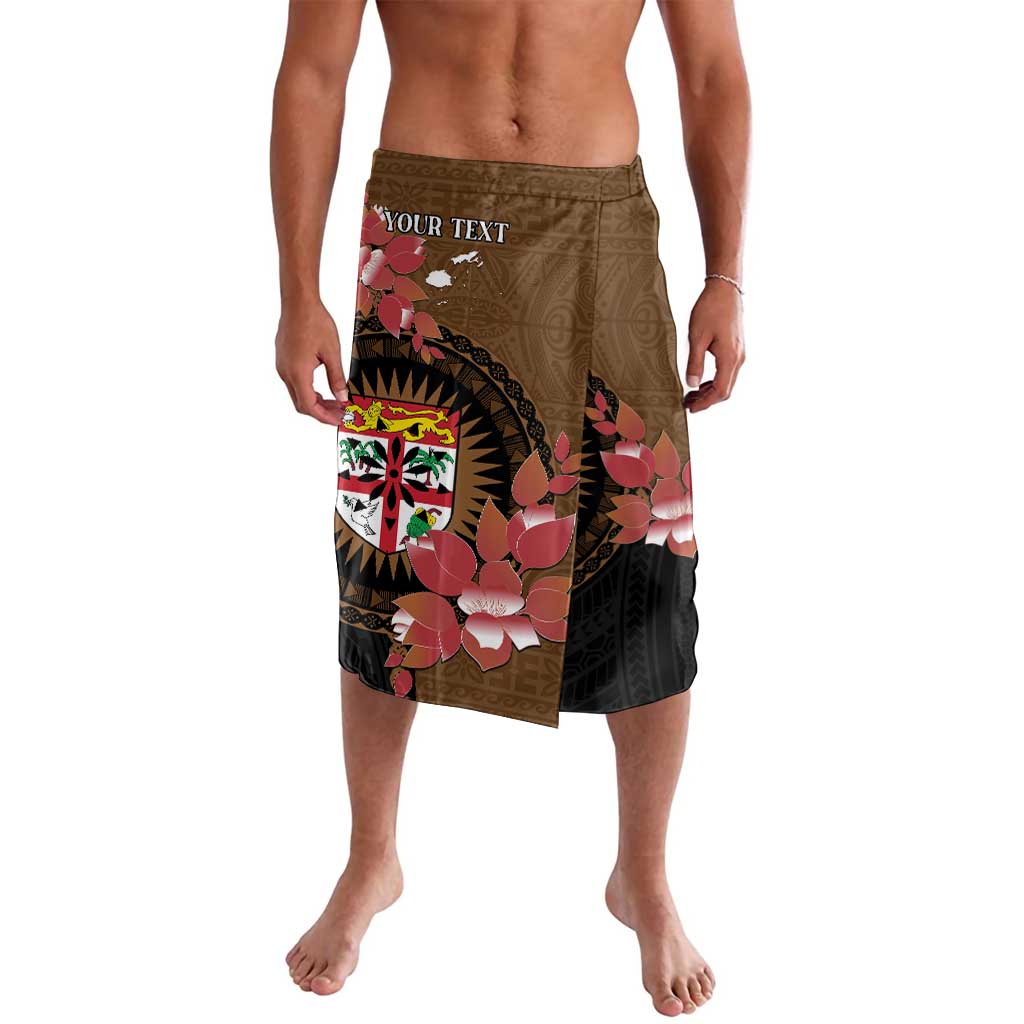 Personalised Fiji Day Lavalava Fijian Tapa Pattern Mix Tagimoucia - Brown Version LT14 Brown - Polynesian Pride