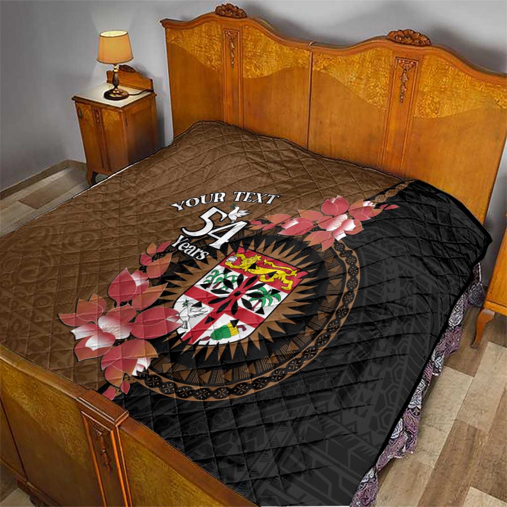 Personalised Fiji Day Quilt Fijian Tapa Pattern Mix Tagimoucia - Brown Version LT14 - Polynesian Pride