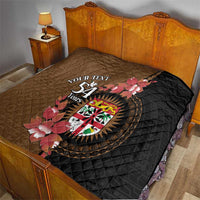Personalised Fiji Day Quilt Fijian Tapa Pattern Mix Tagimoucia - Brown Version LT14 - Polynesian Pride