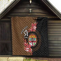 Personalised Fiji Day Quilt Fijian Tapa Pattern Mix Tagimoucia - Brown Version LT14 - Polynesian Pride