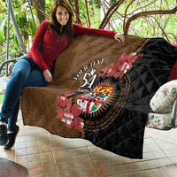 Personalised Fiji Day Quilt Fijian Tapa Pattern Mix Tagimoucia - Brown Version LT14 - Polynesian Pride