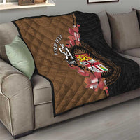 Personalised Fiji Day Quilt Fijian Tapa Pattern Mix Tagimoucia - Brown Version LT14 - Polynesian Pride