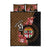 Personalised Fiji Day Quilt Bed Set Fijian Tapa Pattern Mix Tagimoucia - Brown Version