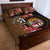 Personalised Fiji Day Quilt Bed Set Fijian Tapa Pattern Mix Tagimoucia - Brown Version