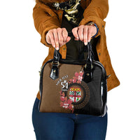 Personalised Fiji Day Shoulder Handbag Fijian Tapa Pattern Mix Tagimoucia - Brown Version LT14 One Size Brown - Polynesian Pride