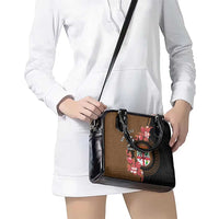 Personalised Fiji Day Shoulder Handbag Fijian Tapa Pattern Mix Tagimoucia - Brown Version LT14 - Polynesian Pride