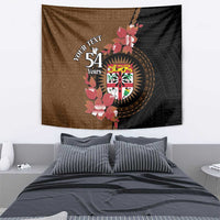 Personalised Fiji Day Tapestry Fijian Tapa Pattern Mix Tagimoucia - Brown Version LT14 - Polynesian Pride