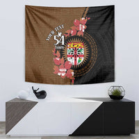 Personalised Fiji Day Tapestry Fijian Tapa Pattern Mix Tagimoucia - Brown Version LT14 - Polynesian Pride