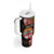 Personalised Fiji Day Tumbler With Handle Fijian Tapa Pattern Mix Tagimoucia - Brown Version