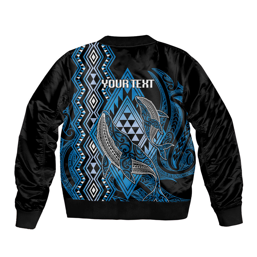 Aotearoa Iwi Ngati Porou Personalised Bomber Jacket NZ Maori Humpback Whale Taniko Motifs LT14 - Polynesian Pride