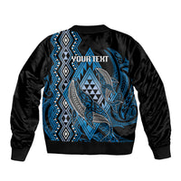 Aotearoa Iwi Ngati Porou Personalised Bomber Jacket NZ Maori Humpback Whale Taniko Motifs LT14 - Polynesian Pride