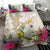 New Zealand Cacatua Galerita Bedding Set Aotearoa Cockatoo Tropical Flowers