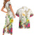 New Zealand Cacatua Galerita Couples Matching Short Sleeve Bodycon Dress and Hawaiian Shirt Aotearoa Cockatoo Tropical Flowers