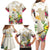 New Zealand Cacatua Galerita Family Matching Long Sleeve Bodycon Dress and Hawaiian Shirt Aotearoa Cockatoo Tropical Flowers