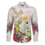 New Zealand Cacatua Galerita Family Matching Long Sleeve Bodycon Dress and Hawaiian Shirt Aotearoa Cockatoo Tropical Flowers