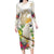 New Zealand Cacatua Galerita Family Matching Long Sleeve Bodycon Dress and Hawaiian Shirt Aotearoa Cockatoo Tropical Flowers