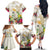 New Zealand Cacatua Galerita Family Matching Off The Shoulder Long Sleeve Dress and Hawaiian Shirt Aotearoa Cockatoo Tropical Flowers