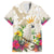 New Zealand Cacatua Galerita Family Matching Off The Shoulder Long Sleeve Dress and Hawaiian Shirt Aotearoa Cockatoo Tropical Flowers