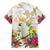 New Zealand Cacatua Galerita Family Matching Off The Shoulder Long Sleeve Dress and Hawaiian Shirt Aotearoa Cockatoo Tropical Flowers