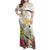 New Zealand Cacatua Galerita Family Matching Off Shoulder Maxi Dress and Hawaiian Shirt Aotearoa Cockatoo Tropical Flowers