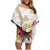 New Zealand Cacatua Galerita Family Matching Off Shoulder Short Dress and Hawaiian Shirt Aotearoa Cockatoo Tropical Flowers