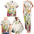 New Zealand Cacatua Galerita Family Matching Tank Maxi Dress and Hawaiian Shirt Aotearoa Cockatoo Tropical Flowers