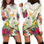 New Zealand Cacatua Galerita Hoodie Dress Aotearoa Cockatoo Tropical Flowers